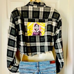 Florence Nightingale UpCycled Cropped Flannel Top